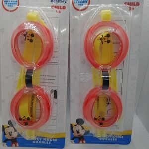 Disney Mickey Mouse Kids Swim Goggles - Red and Yellow